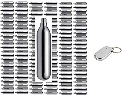 Outletdelocio. 100 bombonas co2 12gr. Primera Marca para Pistolas y carabinas + Llavero Alarma de Regalo