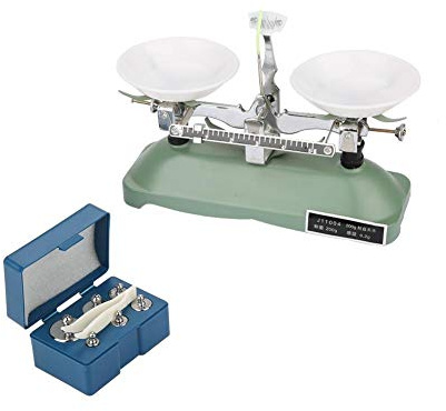 Labor Mechanische Waage, Laborwaage mit Pinzette und 5 Gewichten Labor Mechanische Tray Balance Schmuckwaagen Labor Lehrmittel Hohe Präzision für Das Labor Der Chemischen Physik(200g)