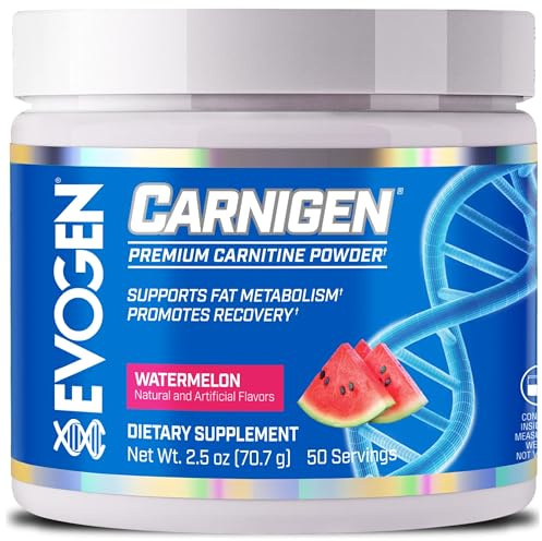 Evogen Carnigen - Premium Carnitine Powder | Supports Fat Metabolism & Promotes Recovery | Stimulant-Free L Carnitine Supplement Matrix with Acetyl L-Carnitine | Watermelon | 50 Servings