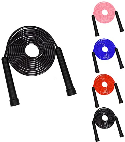 Skipping Rope Adult Fitness Jump Rope Gym Workouts & outdoor Training for Fat Burning Boxing, MMA & Interval Exercises Speed Fitness Weighted Skipping Ropes for Women & Men (Black)