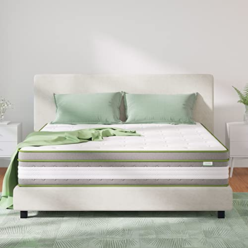 Novilla Materasso 150x190, Materasso Matrimoniale Molle Insacchettate e Memory Foam in Gel Fresco Altezza 27cm, Materasso Ibrido Tessuto in di Bambù, Supporto del Bordo Tecnologia Alta Resilienza