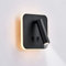 uksunvi Lampada da parete a LED, lampada da parete da lettura sul comodino, lampade da lettura a parete a LED da 12 W, faretto regolabile （3W + 9W 3000K luce calda） nero (quadrato)