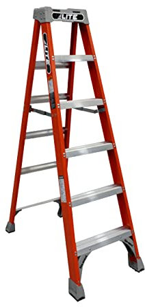 Lite LP-3011-06 Trittleiter, Fiberglas, 136 kg Kapazität, Typ IA, LP-3011-06, Orange