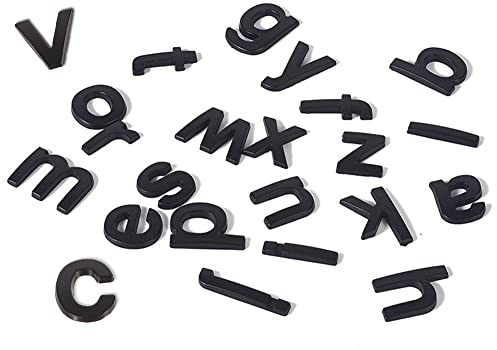 Lettres minuscules métalliques personnalisées pour Autocollants de Voiture et de boîte aux Lettres, emblèmes et Badges nominatifs (Noir)