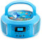 Cyberlux Boombox portatile, radio FM, AUX-in, CD/CD-R, USB, jack per cuffie, lettore CD, radio CD, impianto compatto, impianto stereo, boombox, bolle, blu