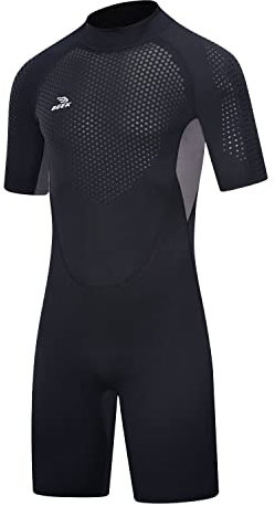 Neoprenanzug Herren Kurz 3mm für Damen Rückenreißverschluss zum Tauchen, Schnorcheln, Surfen, Kajakfahren, Kurzarm-Neoprenanzug für Wassersport