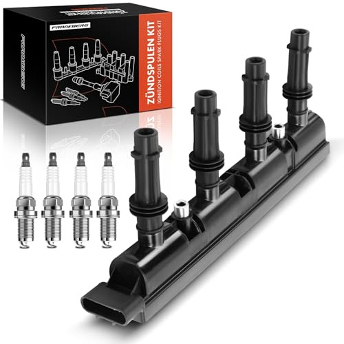 Frankberg 1x Zündspule 4x Zündkerze Kompatibel mit Cruze J300 1.4L 2010-2016 Astra J Caravan J 1.4L 2012-2015 Insignia A G09 1.4L 2011-2017 Replace# 55579072