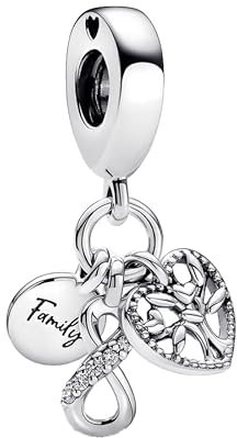 Feitery Christmas Familie Family Tree Charms Armband Bead Charm für Damen Weihnachtszeit