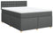 vidaXL Boxspringbett, Doppelbett mit LED Matratze Matratzenauflage, Bettgestell mit Lattenrost Kopfteil, Polsterbett Bett für Schlafzimmer, Dunkelgrau 140x200cm Stoff