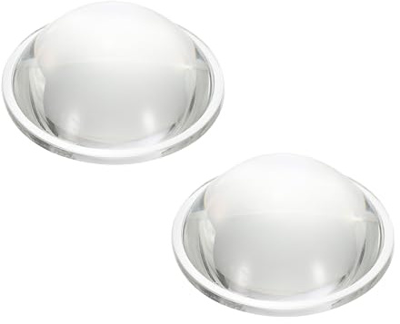 PATIKIL Diámetro 64mm Lente Plano Convexa, 2 Pcs Altura 25mm Vidrio De Borosilicato Alto Lente Óptica Convexa Condensadora Con Borde Para Linterna Faro De Coche Bicicleta Foco, Clara 3.5mm