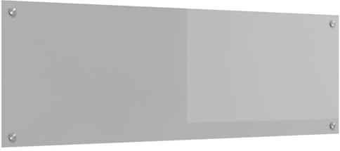 vidaXL Küchenrückwand Hellgrau 120 x 40 cm Gehärtetes Glas, Moderne Küchenrückwand, langlebiger hitzebeständiger Glas-Schutz, schlankes Upgrade für den Kochbereich, minimalistisches Schutzpanel