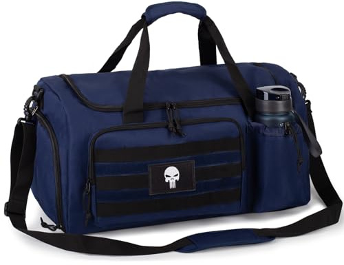 Borsa da palestra tattica da 60L per uomo, con scomparto scarpe e tasca impermeabile. Perfetta per sport, viaggi, campeggio ed escursioni.