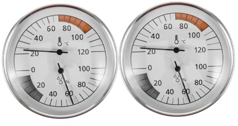 BESTonZON 2 Piezas Medidor Sauna Temperatura Humedad Interior Resistente Termómetro Higrómetro Alta Sensibilidad para Salas Vapor y Sudoración Lectura Real