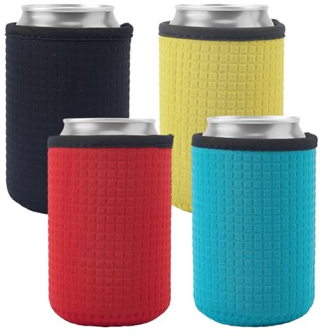 CRASPIRE Fundas Latas Estándar 4 oz Color Negrura Aislantes Tela Suave Neopreno Antideslizantes Botellas Agua Y Bebidas