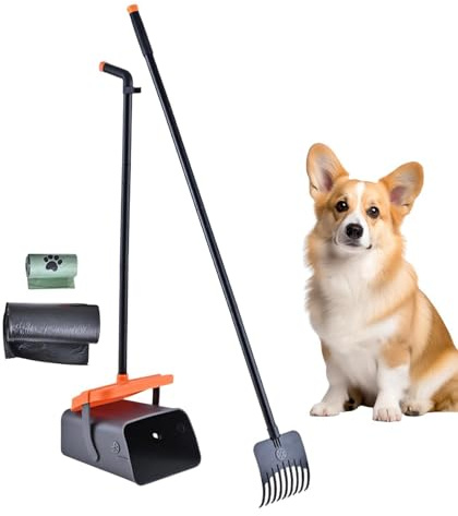 Dottduya katt-toalettspade – långstegsad hundspade med integrerad sil | Husdjursströspade med integrerad sil, lämplig för , utomhus, resor, camping, vandring, picknick