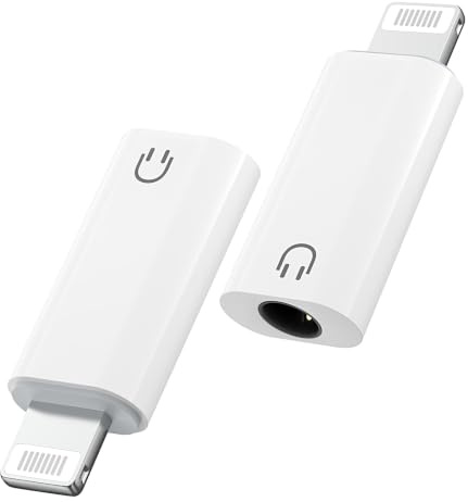 MoKo Lightning to 3.5mm Headphone Jack Adapter, for Music Playback Only | Cable-free Direct-plug Adapter, Lossless Hi-Fi Sound, Plug & Play, For iPhone 14/13/12/11/iPad