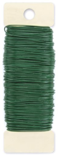 Darice 22-Gauge Green Paddle Floral Wire – Strong, Flexible Green Wire for Crafts, Floral Arrangements and Home Projects – Great for Holiday Ribbons, Wreaths and Garland – Easy to Cut, 38 Yards