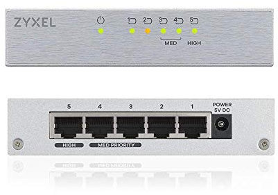 Zyxel de 5 puertos Gigabit Ethernet Switch Desktop - Carcasa de metal [GS105B]