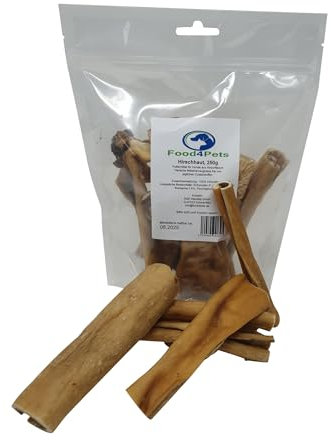 Food4Pets Hirschhaut Hundeleckerli 250g – herzhafter Kausnack aus 100% Hirsch, unterstützt Zahnpflege, ideal für Kauspaß bei Hunden