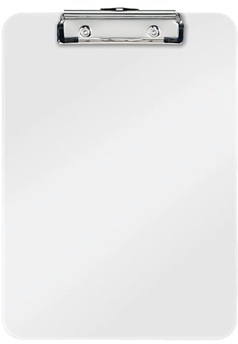 Leitz WOW A4 Klemmbrett, hochwertiges Klemmbrett aus Hartplastik, 80 Blatt Kapazität, Weiß, 39710001