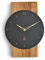 Natuhr Schiefer Wanduhr - Steineiche - Holz Eiche Stein geräuscharm Wohnzimmer Holzuhr Made in Germany (Dunkler Schiefer - Eiche geölt, Funk-Uhrwerk)