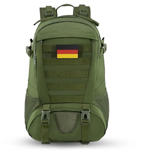 Jueachy Zaino tattico da uomo per escursionismo, zaino militare Molle, impermeabile, 30 l, con toppa con bandiera USA