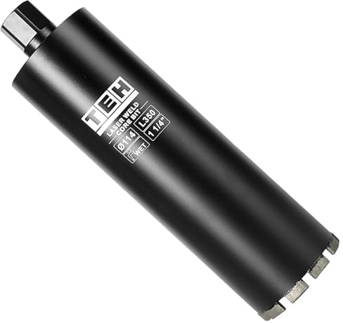 TEHify 4-1/2 Inch Wet Diamond Core Drill Bit, 1-1/4 Thread, 14 Drilling Depth, Fast-Cutting Hole Saw for Reinforced Concrete, Block & Hard Masonry