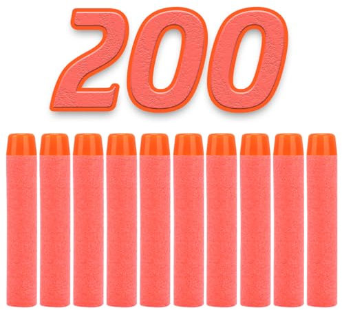 König Design Nerf Pfeile - 200 Stück Nerf Darts Nerf Munition Pfeile Dart Bullets Refill Darts Foam Pfeile für N-Strike Elite Blasters Series Hasbro Fortnite