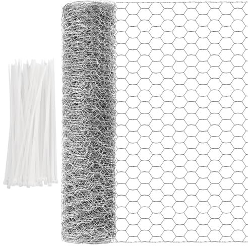 Wintfarm Drahtgitter, 40 cm x 5 m Kaninchendraht Drahtgitter,Hühnerzaun Hasendraht Maschendrahtzaun,Dechseckgeflecht Für Tierzäune,Leichter Drahtgeflecht Für Heimwerker Und Heimdekore