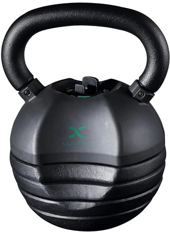 Kettlebell ajustable NEOKET 22.5 kg con sistema de peso variable 5 posiciones de 4.5 a 22.5 kg hierro fundido antideslizante entrenamiento fuerza crossfit gimnasio en casa pesa rusa compacta | LULLAX