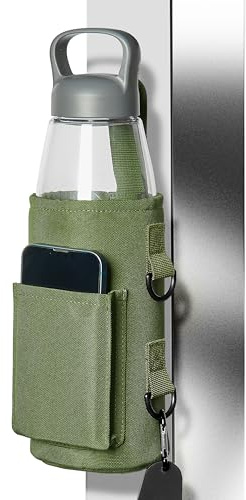 TINDERDRY Magnetischer Turnbeutel, magnetischer Wasserflaschenhalter, mit Handytasche, Silikon-Handtuchschnalle und Schlinge für einfache Befestigung an Metall-Trainingsgeräten (grün)