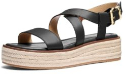 Michael Kors Women's Lynn Espadrille Sandal, Black, 7