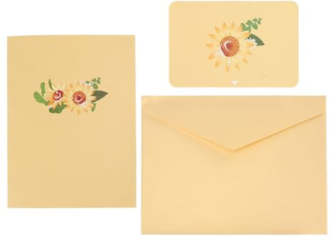 Tarjeta de felicitación de girasol 3D plegable repetidamente exquisita tarjeta de felicitación de flores para el día de San Valentín
