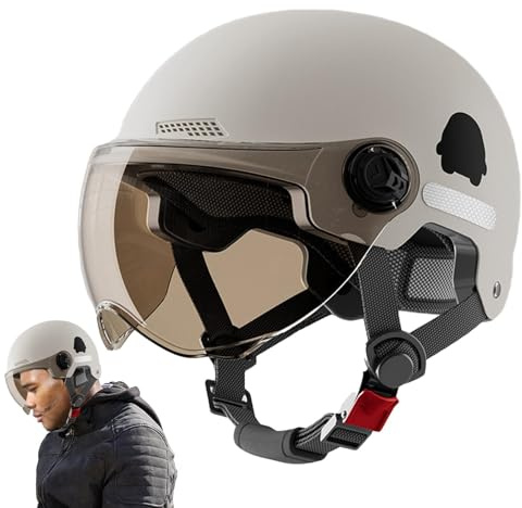 Casco Da Bici Elettrico Per Adulti Con Visiera - Monopattino, Scooter e Mezzi Da Bici, Equipaggiamento Protettivo Per Pattinaggio