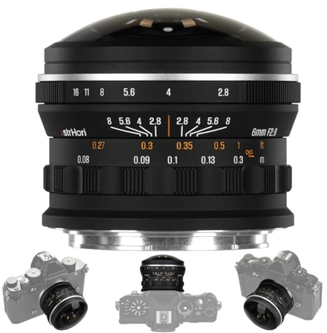 AstrHori 6mm F2.8 - Obiettivo fish-eye circolare, ultra grandangolare 220°, obiettivo creativo con messa a fuoco manuale per fotografia e video, per E-/L/RF-/Z Mount (NZ Mount)