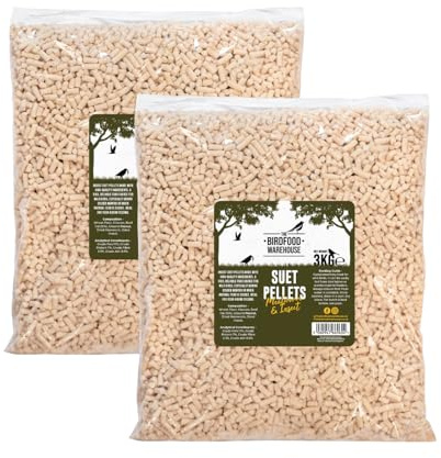 The Birdfood Warehouse Mealworm & Insect Suet Pellets 6kg | Premium Suet for Wild Garden Birds, High Energy Bird Food, All Year Feed
