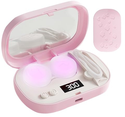 Contact Lens Cleaning Case Eye Lens LCD Display Washer Case
