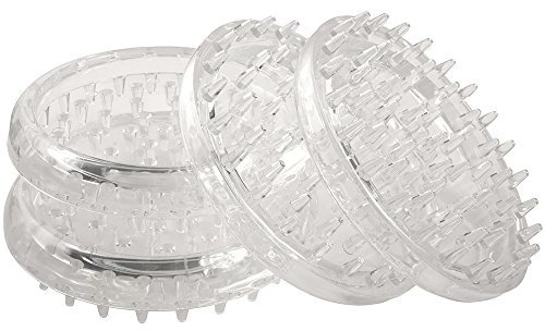 SoftTouch 4680195N Lot de 4 roulettes rondes à pointes en plastique pour tapis à boucle courte (0,95 cm de hauteur) Transparent 10,2 cm