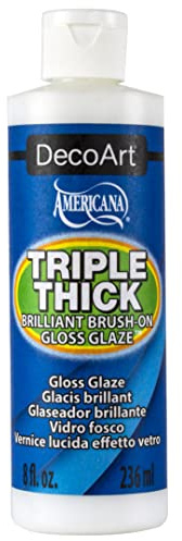 DecoArt Dreifach dicker, glänzender Glasur, 237 ml Flasche, Weiß/Blau