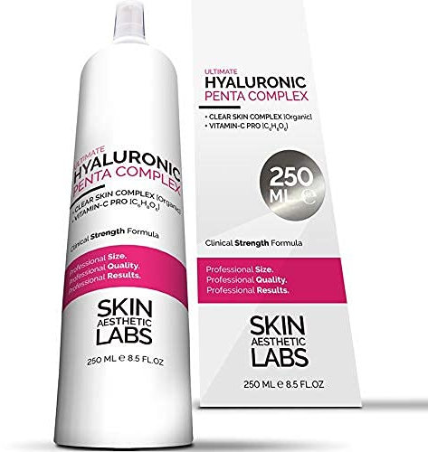 250 ml Hyaluronsäure Serum Konzentrat TESTSIEGER • 5-fach Hyaluron • Klinik-Größe • Anti Aging Gel mit Vitamin C Pro • Clear Skin Complex • Hypoallergen • Made in Germany