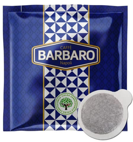 CAFFE' BARBARO 100 Cialde carta filtro 44 mm Miscela Dolce, cremoso, cioccolattoso