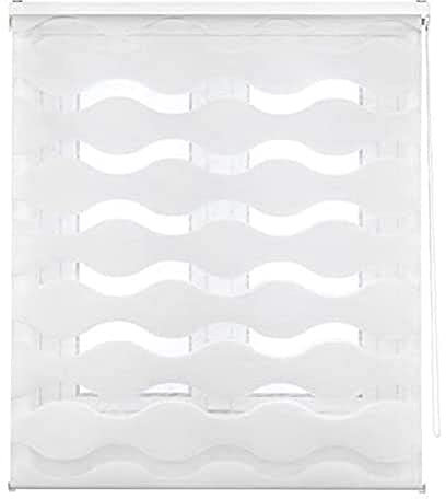 Estoralis JEOR | Estor Enrollable Noche y Dia Diseño Moderno | Doble Tejido | Color Blanco | 170 x 255 cm (Ancho/Alto) Tamaño Tela 167 x 250 cm | Estores para Ventanas y Puertas