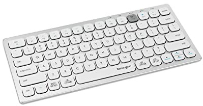Kensington Dual Wireless Compact Keyboard, Desktop Multi Device UK Computer Battery Powered Keyboard With Bluetooth Connectivity, White (K75504UK)