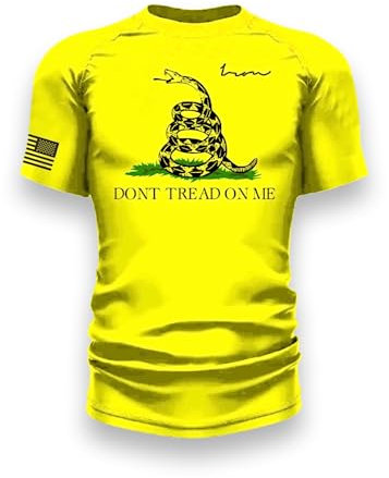 Iron Jiu Jitsu Don't Tread on Me Rashguard für Herren – BJJ No Gi Rashguard, gelb, L