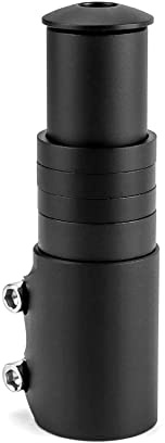 QWORK® Lenkererhöhung, Verlängerung für Fahrradvorbau aus Aluminiumlegierung, für 28,6 mm Gabel, MTB-Vorbau, 124 mm, Schwarz