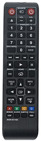 AK59-00148A Remplacement de la télécommande Convient pour Samsung Blu-Ray Disc Player BD-E5500 BD-ES6000 BD-ES6000 BD-E6100 BD-ES6000E