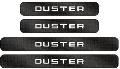 4Pcs Car Door Sill Protector Carbon Fiber Car Kick Plates for Dacia Duster Accessories Automobile Threshold Decorative Strips Auto Door Steps Scuff Plate Cover