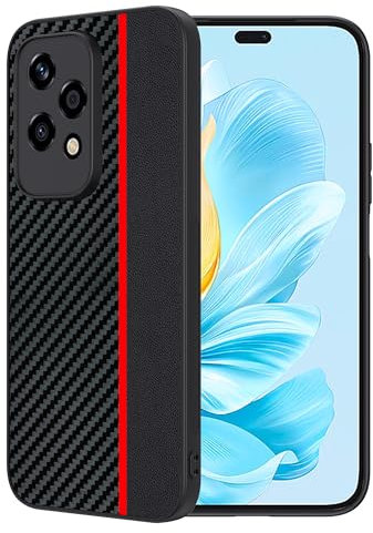 FDHYFGDY Funda para Honor 200 Lite Carcasa, Antiarañazos, a Prueba de Golpes, protección de cámara [Fibra de Carbono] Case, Honor 200 Lite