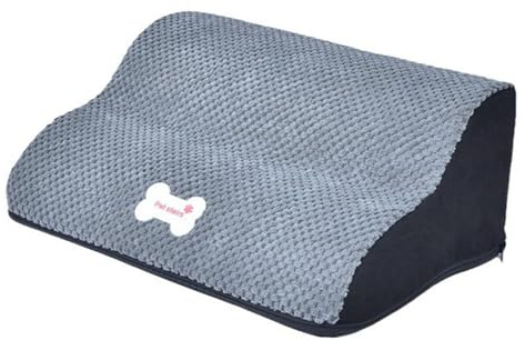 JISADER Dog Stairs Ramps Pet Ladder Dog Stairs 2-Step Multifunctional High Density Sponge Pet Ladders for Older Dogs Puppy Indoor Bedroom Car, Gray 15cm Height