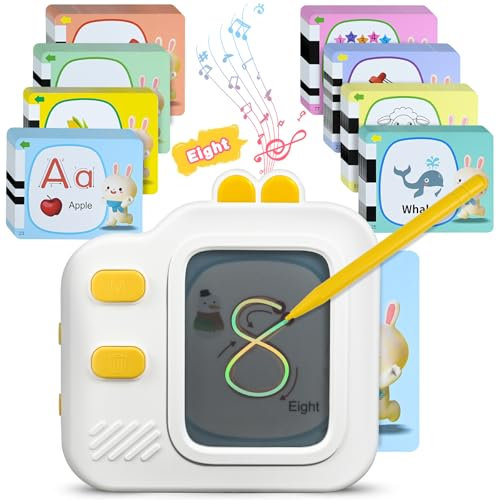 Ulikey Cartes Éducatives Parlantes, 120 Feuilles de 240 Mots Carte Flash Parlante Anglais, Jouets Interactifs Éducatifs Montessori pour Jeunes Enfants de 2 à 6 Ans, Première Lecture & Écriture